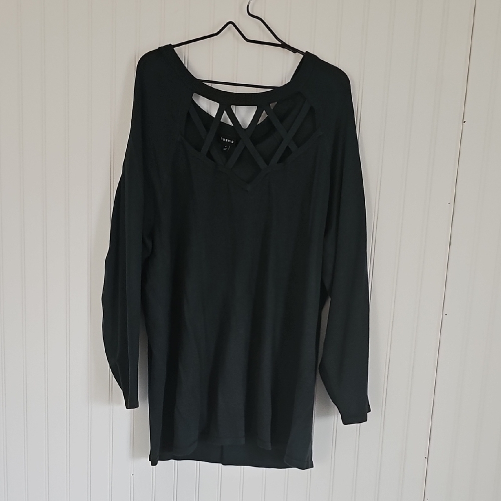 Women's Dark Green Crisscross Back Top